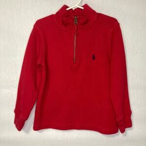 Polo Ralph Lauren 4/4T Red Quarter-Zip Pullover Sweater Boys Classic